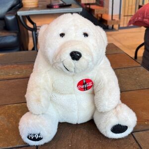 1994 vintage Coca-Cola white polar Plush Bear